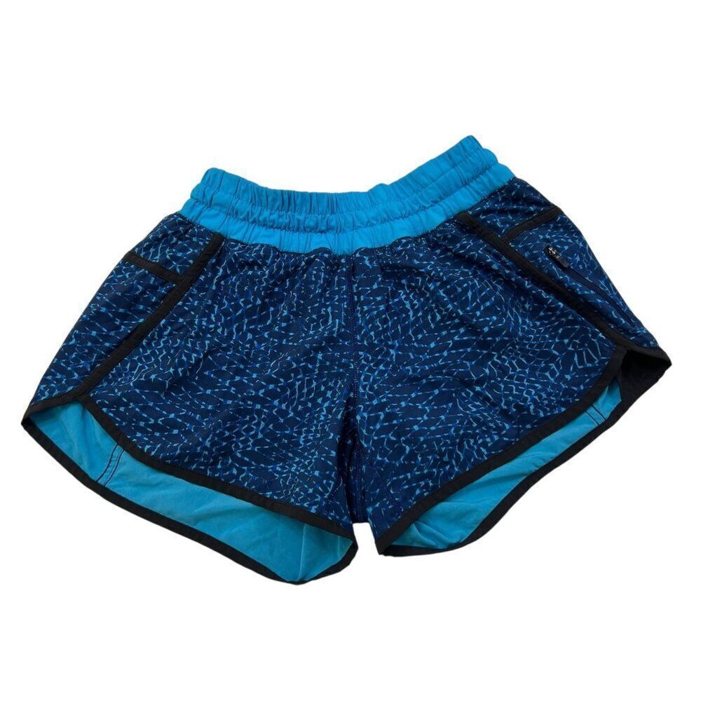 Lululemon Tracker Short III Samba Snake Kayak Blue 4" Inseam Size 6
